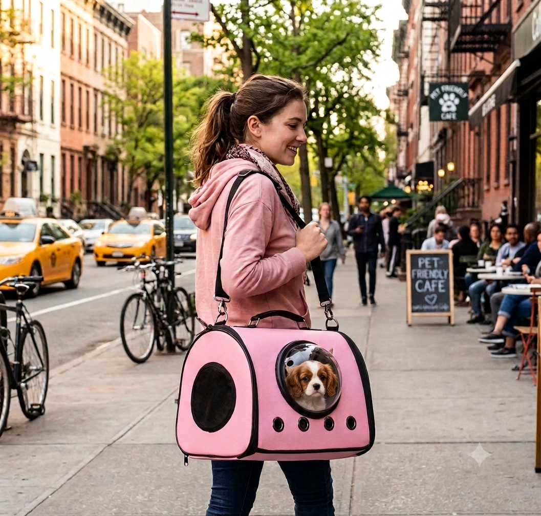 Maleta Transportadora para Mascotas con Ventana de Burbuja Intercambiable – Viajes Cómodos y Seguros