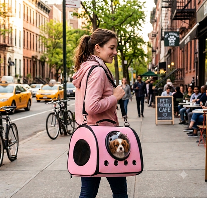 Maleta Transportadora para Mascotas con Ventana de Burbuja Intercambiable – Viajes Cómodos y Seguros